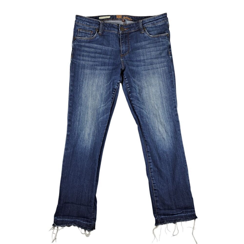 Kut From The Kloth Emma Jeans Womens 8 Ankle Straight Leg Blue Denim Low Rise
